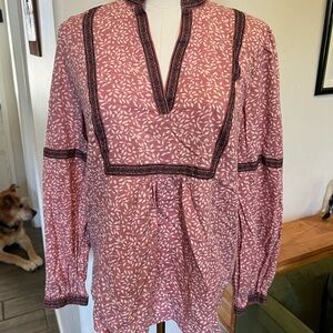 Faherty Pink and White Floral Blouse